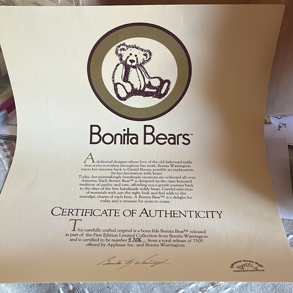 NIB Bonita Bear—medium - Picture 3 of 5